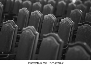 The Rows Of The Chairs In A Conference Hall - Nobody, No People