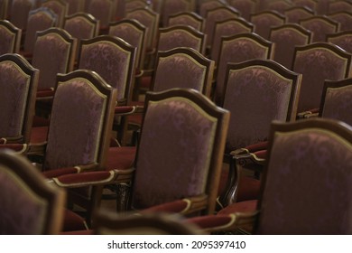 The Rows Of The Chairs In A Conference Hall - Nobody, No People