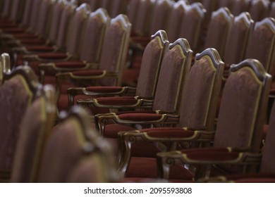 The Rows Of The Chairs In A Conference Hall - Nobody, No People