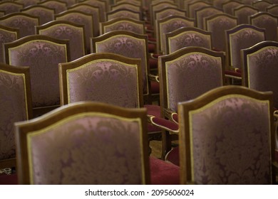 The Rows Of The Chairs In A Conference Hall - Nobody, No People