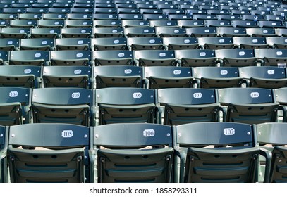 Rows Of Empty Arena Seats.