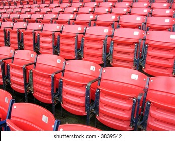 Rows of empty seats.