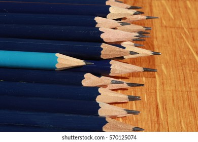 rows of pencils/ready for work