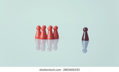 Rows of Red Pawns and One Different Black Pawn