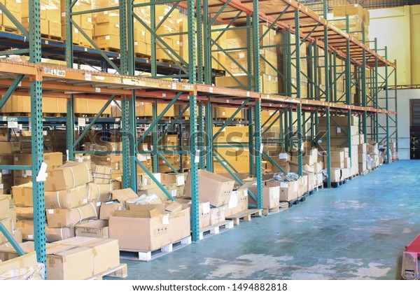 Rows Shelves Boxes Warehouse Stock Photo 1494882818 | Shutterstock