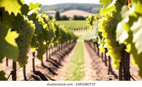 The Rows Of Vineyard Grape Vines - Powered by Shutterstock