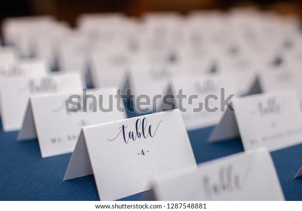 Rows Wedding Reception Seating Cards Rows Stock Photo Edit Now