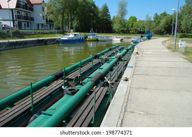 Rowy, Poland - May 25, 2014: Small fishing vessels and boats in harbour in Rowy, Poland