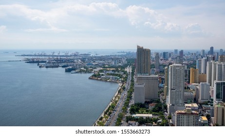 Roxas Boulevard Manila Bay Aerial View