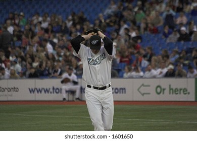 Roy Halladay, Toronto Blue Jays' Pitcher, In The Wind-up