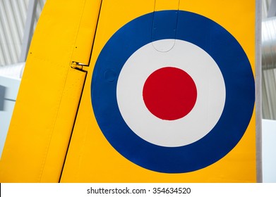 Royal Air Force Roundel On Tail Of Plane