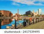 Royal Albert Dock with historical buildings in England, United Kingdom.