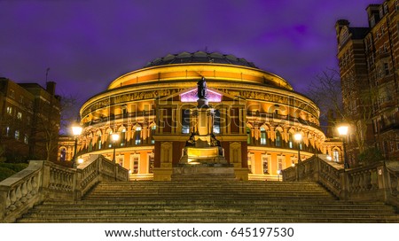 Royal Albert Hall at dusk, London