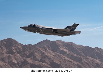 A Royal Australian Air Force (RAAF) F-35A takes off for a training mission at Nellis Air Force Base, Nevada, Nov. 2, 2023. 