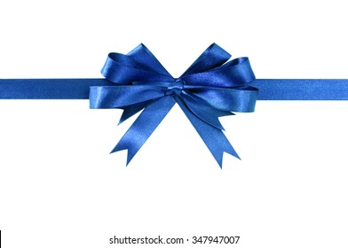 Royal Blue Gift Ribbon Bow Straight Horizontal 