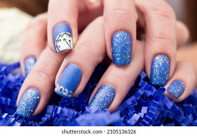 Royal Blue Nail Art Design