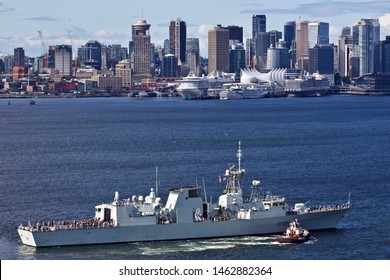  Royal Canadian Navy HMCS Winnipeg (FFH 338) Departing Vancouver.  Vancouver BC/Canada/July 27, 2019