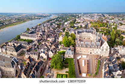 Royal Chateau De Blois Aerial Panoramic View In France