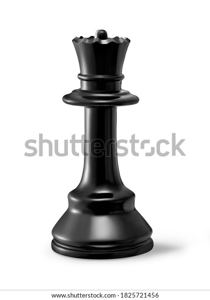 royal Chess queen black image isolated on\
white background