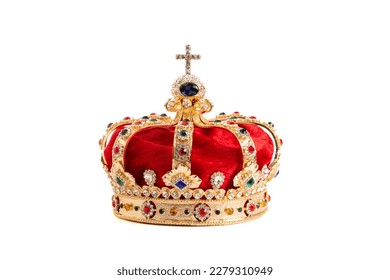 The Royal Coronation Crown Isolated on a White Background - Shutterstock ID 2279310949