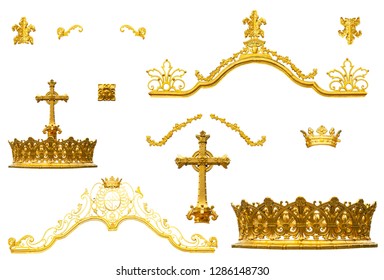 Royal Crown Throne Gold Isolated