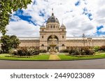 Royal Exhibition Building behind Carlton Gardens in Melbourne, Victoria, Australia.