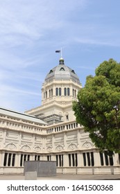 Royal Exhibition Building Melbourne,Victoria Australia, February 6 2020.    Western Side-entrance To Building.  First Parliament Of Australia Was Opened In This Building In 1901