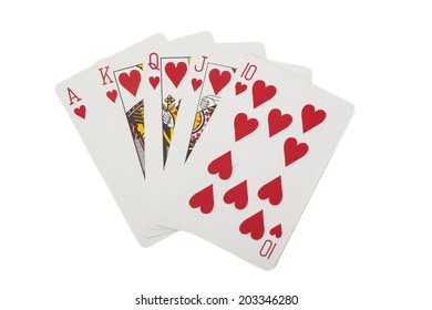 Royal Flush Playing Cards Isolated On Stock Photo 203346280 | Shutterstock