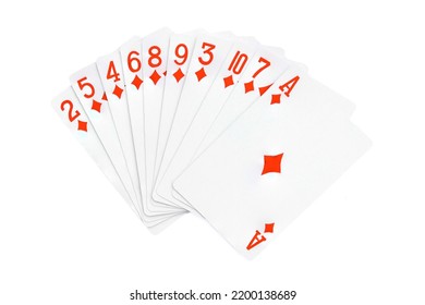 Royal Flush playing cards on a white background. - Shutterstock ID 2200138689