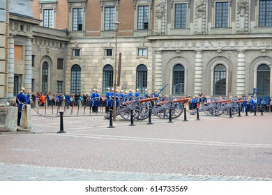 The Royal Guards - Changing Of The Guards At The Royal Castle In Stockholm, Sweden