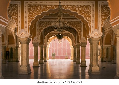 royal interior in Jaipur palace, India