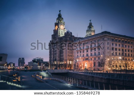 Royal Liver Building in  Liverpool, North West England, UK.