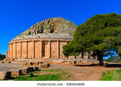 The Royal Mausoleum Of Mauretania, The Tomb Of The Berber King Juba II And Queen Cleopatra Selene II, Tipaza Province, Algeria.