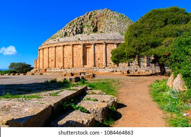 The Royal Mausoleum Of Mauretania, The Tomb Of The Berber King Juba II And Queen Cleopatra Selene II, Tipaza Province, Algeria.