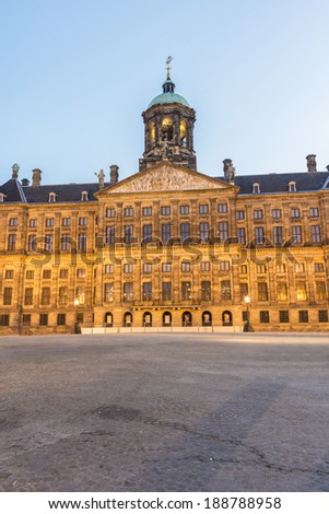 Royal Palace (Koninklijk Paleis Amsterdam or Paleis op de Dam) in Amsterdam, Netherlands.