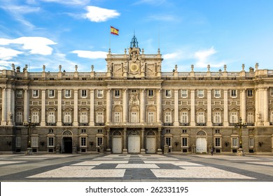 Royal Palace In Madrid In A Beautiful Summer Day, Spain