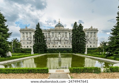 Royal Palace of Madrid, Spain. View from the Sabatini gardens