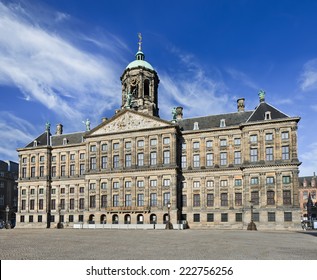 The Royal Palace on Dam Square in Amsterdam. Built as city hall during Dutch Golden Age in seventeenth century.