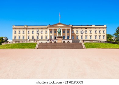 Royal Palace In Oslo, Norway. Royal Palace Is The Official Residence Of The Present Norwegian Monarch.