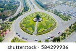 Royal Park Rajapruek roundabout , Chiang Mai , Thailand , Aerialphotography 