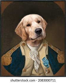 Royal Pet Portrait Of Golden Retriever