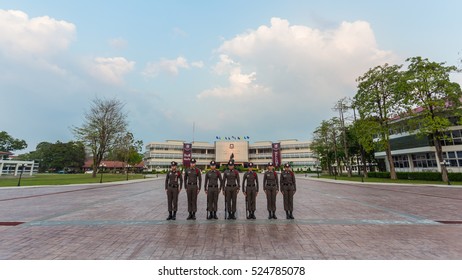 Royal Police Cadet Academy - March 27 2015 : Royal Police Cadet Academy Thailand And Police Cadets Who Are On Their Guard Duty.