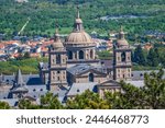 The Royal Seat of San Lorenzo de El Escorial, historical residence of the King of Spain, about 45 kilometres northwest Madrid, in Spain.