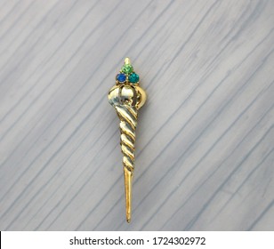 Royal Staff Scepter Ornate Brooch