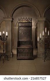 Royal Throne In The Medieval Castle