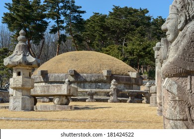 The Royal Tomb Of Queen Munjeong Of The Joseon Dynasty At Taereung Royal Tomb, Nowon District, Seoul, South Korea