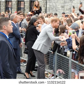 The Royal Visit Of Prince Harry And Princess Meghan To Trinity College, Dublin, Ireland On 11th July 2018.