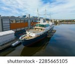 Royal Yacht Britannia is the former royal yacht of the British Monarchy, she docked permanently Ocean Terminal, Leith in Edinburgh, Scotland, UK. 