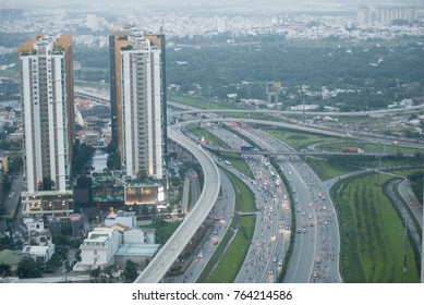 Royalty high quality free stock image view from above of Ho Chi Minh City/ Saigon. The biggest city in Vietnam, Vietnam.