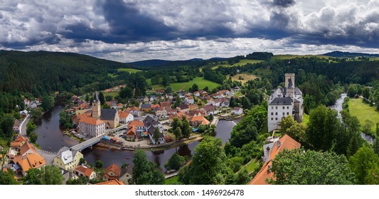 Rozmberk castle  from a second castle tower - Czech Republic - Shutterstock ID 1496926478
